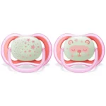 AVENT 2 SUCETTE ULTRA AIR NIGHT 6-18mois SCF376/20 FILLE