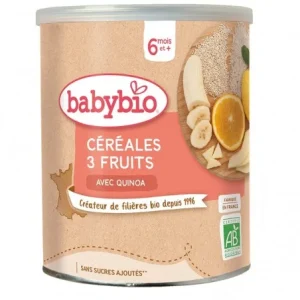 BABYBIO CÉRÉALES 3 FRUITS AVEC QUINOA 220G