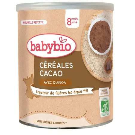 BABYBIO CÉRÉALES CACAO AVEC QUINOA 220G