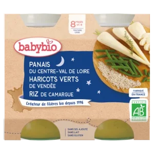 Babybio Panais de Centre-Val de Loire Haricots Verts de Vendée Riz de Camargue 2x200G