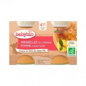 BABYBIO Petit Pot Mirabelle & Pomme 2x130g Bio