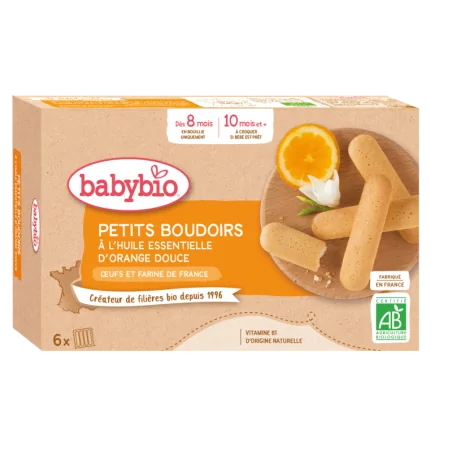 Babybio Petits Boudoirs à l’Huile Essentielle d’Orange Douce x6