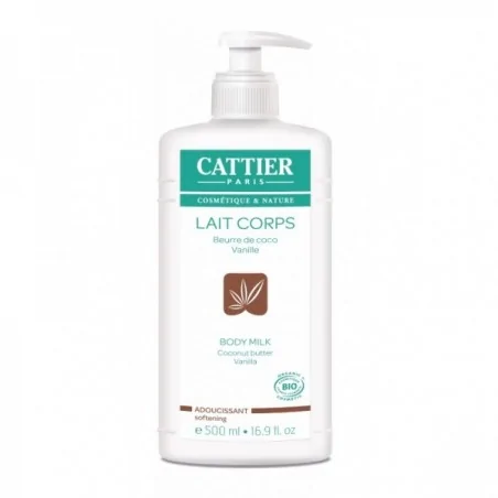 Cattier LAIT CORPS ADOUCISSANT VANILLE - EXTRAIT DE COCO - 500ml