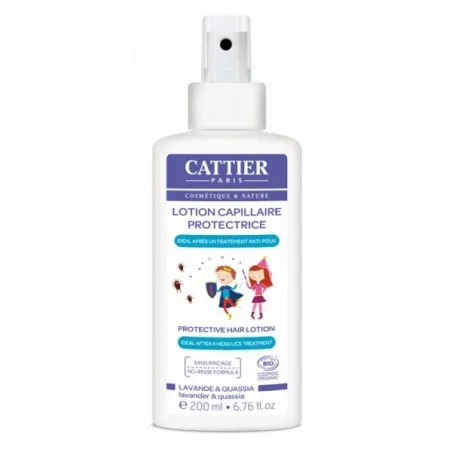 Cattier lotion capillaire protectrice anti-poux bio sans rincage 200ml