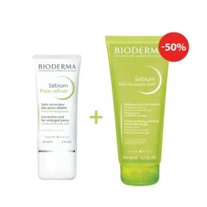 Coffret Bioderma Sebium Pore Refiner 30ml + Sébium Gel Moussant Actif 200ml