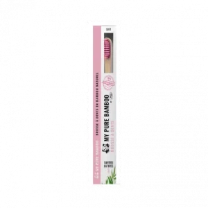 DENTI-SMILE BROSSE A DENT BAMBOU MEDIUM ROSE