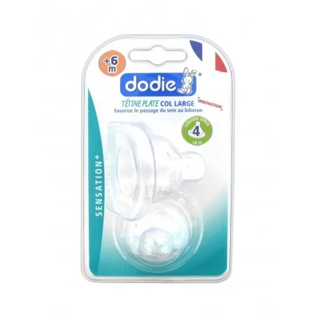 DODIE TETINE PLATE SENSATION+ ANTI COLIQUE D4 +6M LIQUIDE EPAIS X2