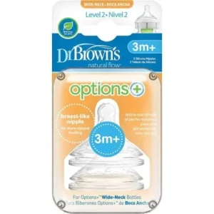 DR BROWNS OPTIONS+ TETINE COLE LARGE NIVEAU 2 PACK DE 2 3 MOIS +