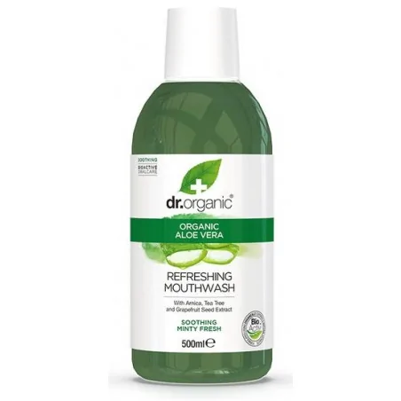 Dr. Organic Bain de bouche à l'aloe vera 500 ml