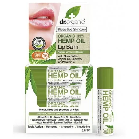 DR.ORGANIC Baume à Lèvres à l’Huile de Chanvre 5,7Ml