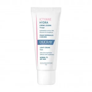Ducray Crème légère Visage Crème hydratante visage peau sèche Ictyane Hydra 40 ml