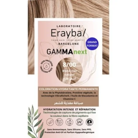 Erayba Gamma Next Coloration 8/00 Blond clair Natural Coloration Hydratante Permanente