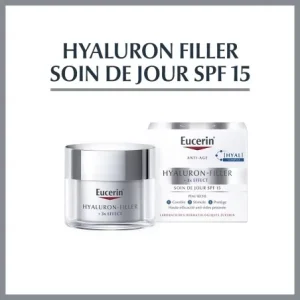 BLACK FRIDAY EUCERIN, Hyaluron-Filler +3x Effect. Soin de jour SPF 15, peaux sèches, 50ml