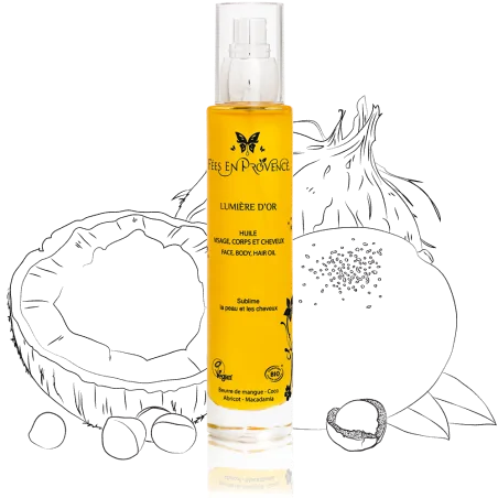 FEES EN PROVENCE LUMIERE D'OR HUILE VISAGE CHEVEUX 100ML