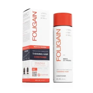 FOLIGAIN Après-shampooing triple action pour cheveux clairsemés pour hommes avec 2 % de trioxidil