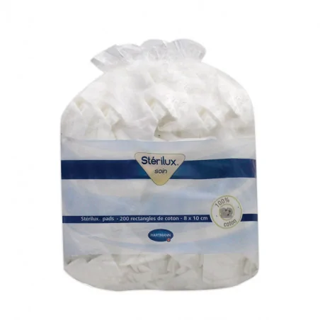 Hartmann Sterilux Pads Rectangles De Coton 200pcs