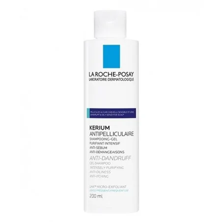LA ROCHE-POSAY KERIUM PELLICULES GRASSES 200ml Shampooing-Gel Anti-Pelliculaire