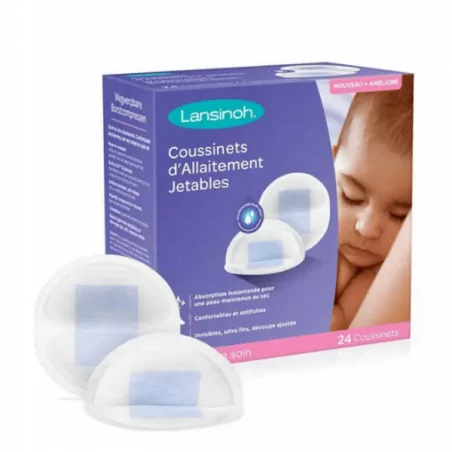 LANSINOH Coussinets d’allaitement jetables Blue Lock 24 Unités