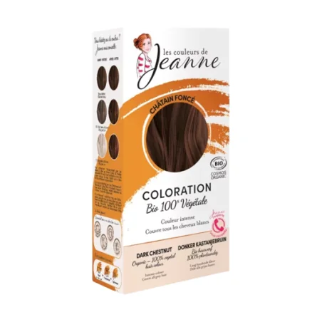 LES COULEURS DE JEANNE COLORATION CHATAIN FONCE 100% VEGETALE