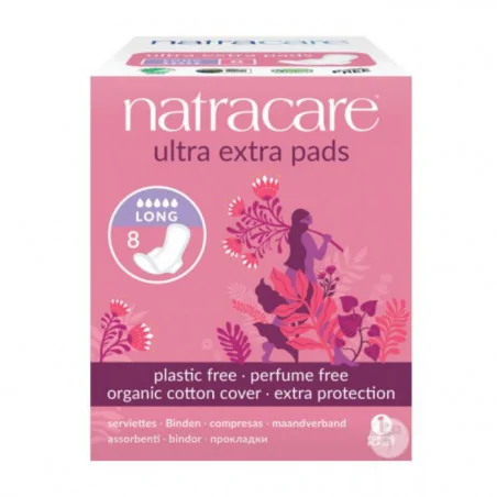 Natracare SERVIETTE ULTRA EXTRA LONG 8 U