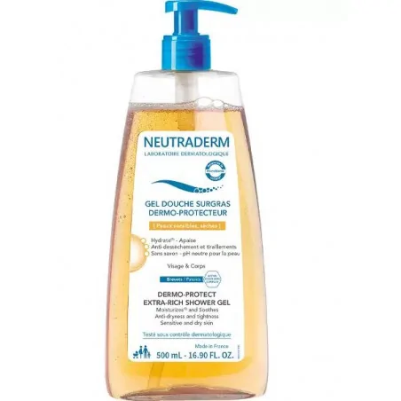 NEUTRADERM GEL DOUCHE SURGRAS DERMO PROTECTEUR POMPE 500ML