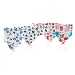Nûby 2 Bavoirs imprimé en tissu +3mois Réf : ID4275