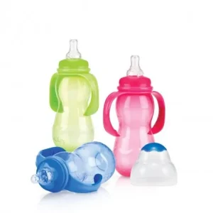 Nûby Biberon en Polycarbonate 320 ml col standard à ances avec tétine débit variable +4 mois Réf : ID1093