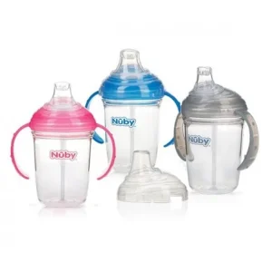 NUBY Gobelet anti-goutte en Tritan à Anses avec Bec en silicone 240ml +6mois -NV0414014