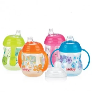 Nûby Gobelet en Poly designer Series imprimé 270ml avec anses et bec en silicone anti-fuite +6 mois Réf : ID10320