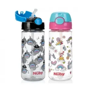 NUBY Goblet paille souple et bouton push en Tritan™ 540 ml +3 ans - 20-NV0414023
