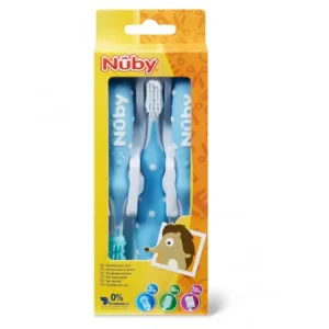 Nûby Set de Brosses à dents 3 Pièces - Bleu Ref: ID754