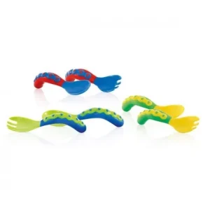 NUBY Set de couverts (cuillère + fourchette) 1ere age +9 mois - ID5253