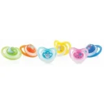 NUBY Sucette en silicone Lumière orthodontique avec picots de massage et couvercle de protection 6-18 mois ID5818MOSM