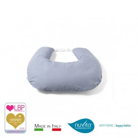 NUVITA COUSSIN D'ALLAITEMENT HYPOALLERGÉNIQUE, RESPIRANT, IMPERMÉABLES À L’EAU - FEEDFRIEND BLU BIANCO