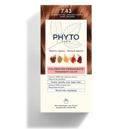 PHYTO COLORATION 7.43 BLOND CUIVRÉ DORÉ