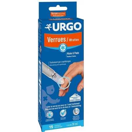 Urgo Verrues Mains et Pieds, traitement par cryothérapie 15 traitements (38 ml)