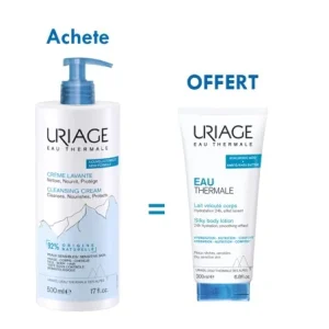 URIAGE CREME LAVANTE 500ml Achete + LAIT VELOUTÉ CORPS 200ML OFFERT